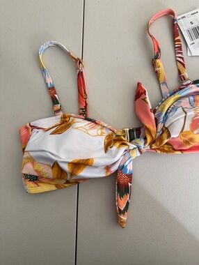 Gibson Latimer Floral Print Bikini Top Size Small